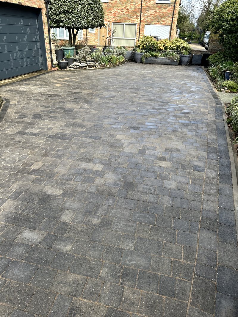 Completed block paving driveway project in St Peters Place, Fordham, CB7 5PG